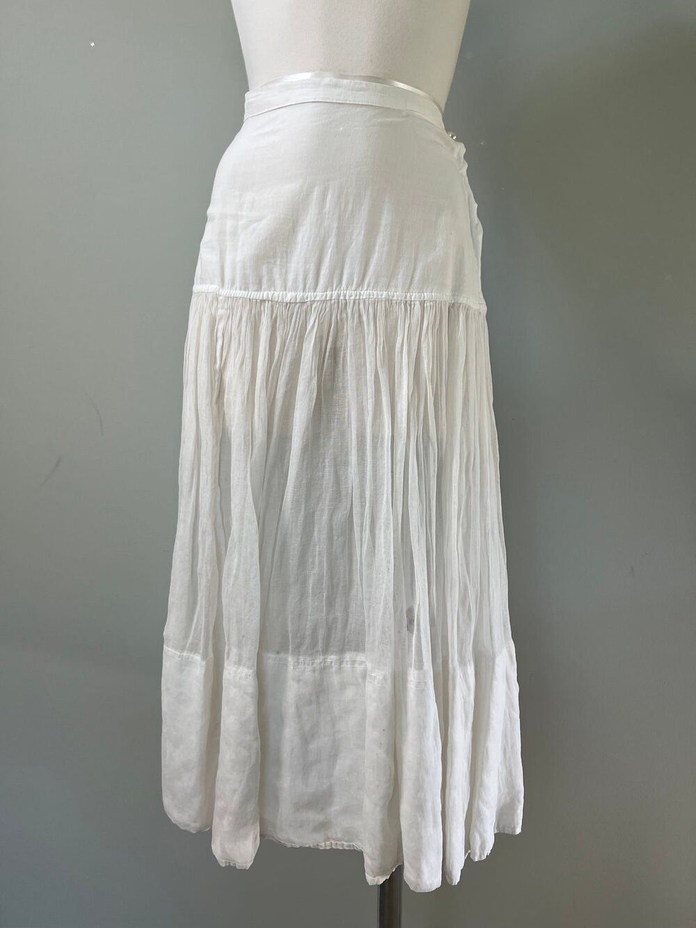 1960s Vintage Western Cowgirl Homespun Natural Cotton Skirt by Hoops My Dear - Picture 3 of 7